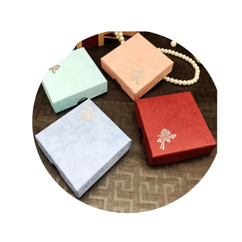 Square Jewellery Packaging Box Bracelet Necklace Cardboard Gift Organizer Case