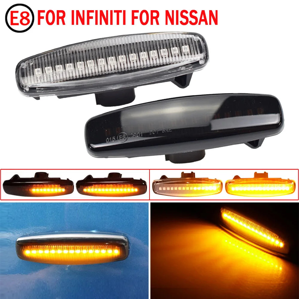 2pcs Dynamic LED Signal Lights For Infiniti EX35 EX37 FX35 FX37 FX50 G25 G35 G37 JX35 M25