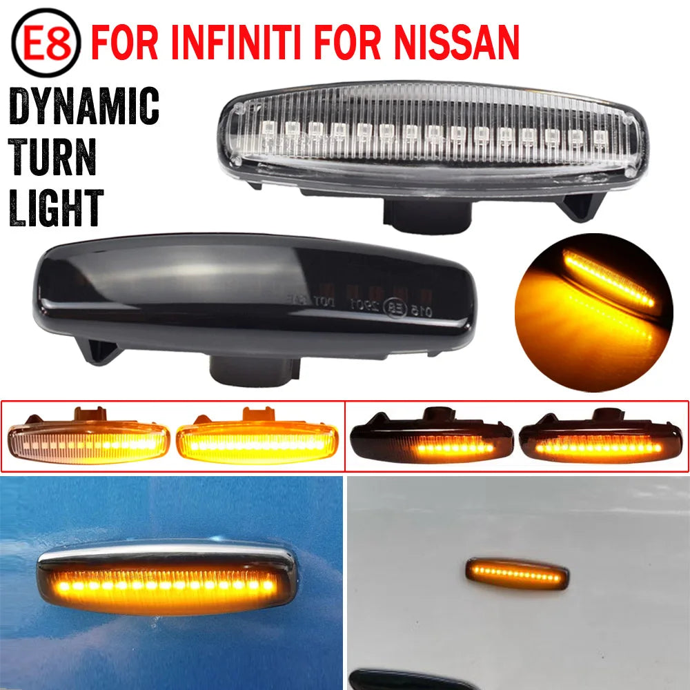2pcs Dynamic LED Signal Lights For Infiniti EX35 EX37 FX35 FX37 FX50 G25 G35 G37 JX35 M25