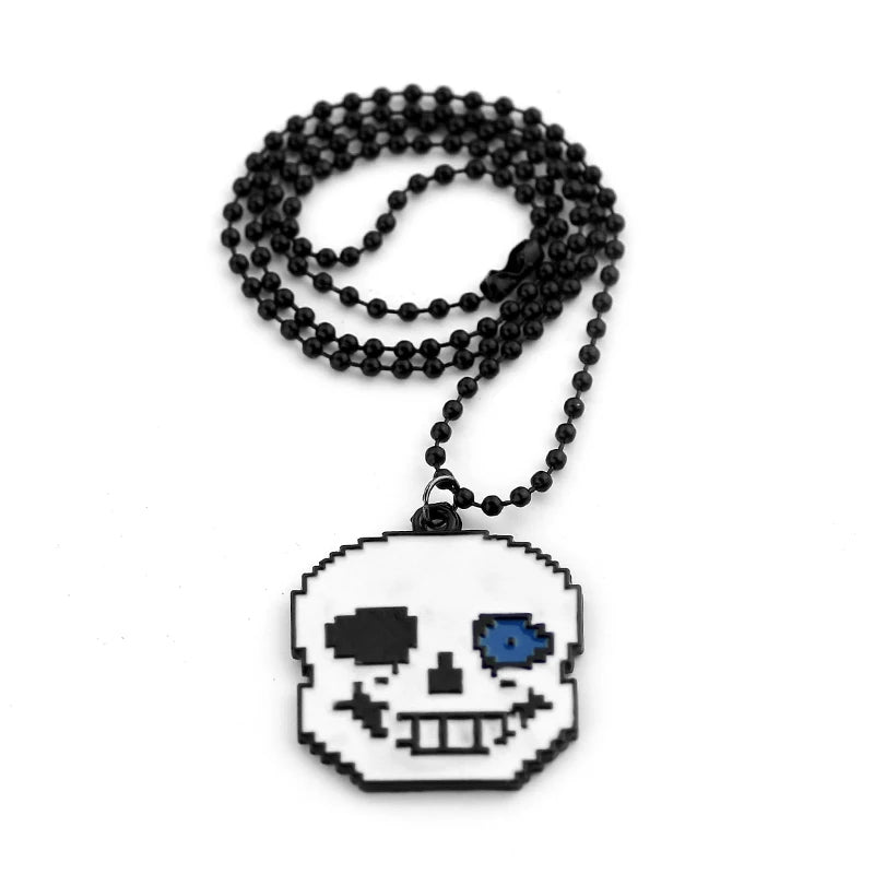 Anime Pixels Heart Necklace - Undertale cosplay of Frisk - 24cm Length red heart pendant Necklace