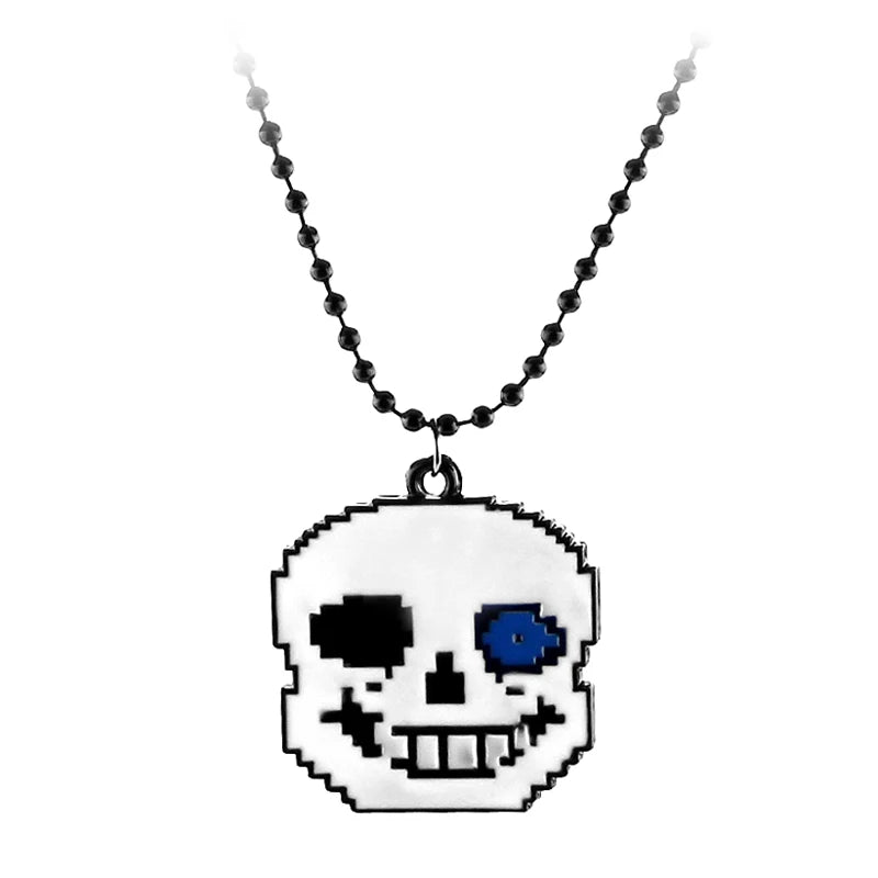 Anime Pixels Heart Necklace - Undertale cosplay of Frisk - 24cm Length red heart pendant Necklace