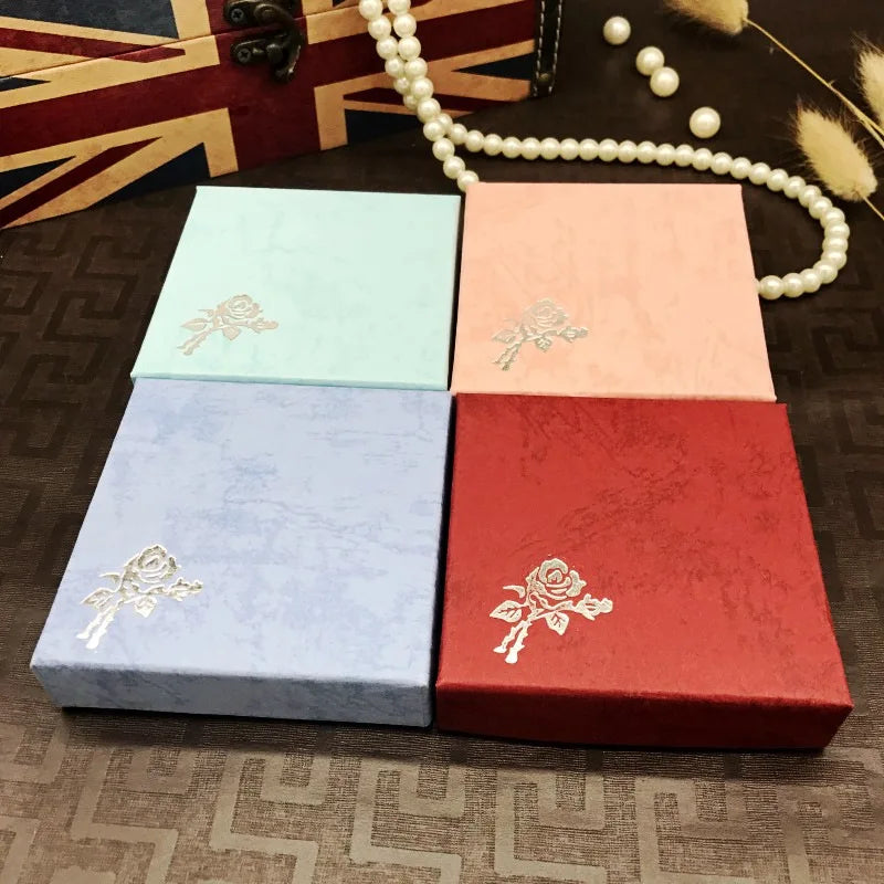 Square Jewellery Packaging Box Bracelet Necklace Cardboard Gift Organizer Case