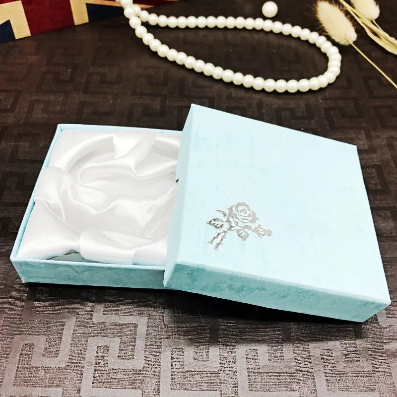 Square Jewellery Packaging Box Bracelet Necklace Cardboard Gift Organizer Case