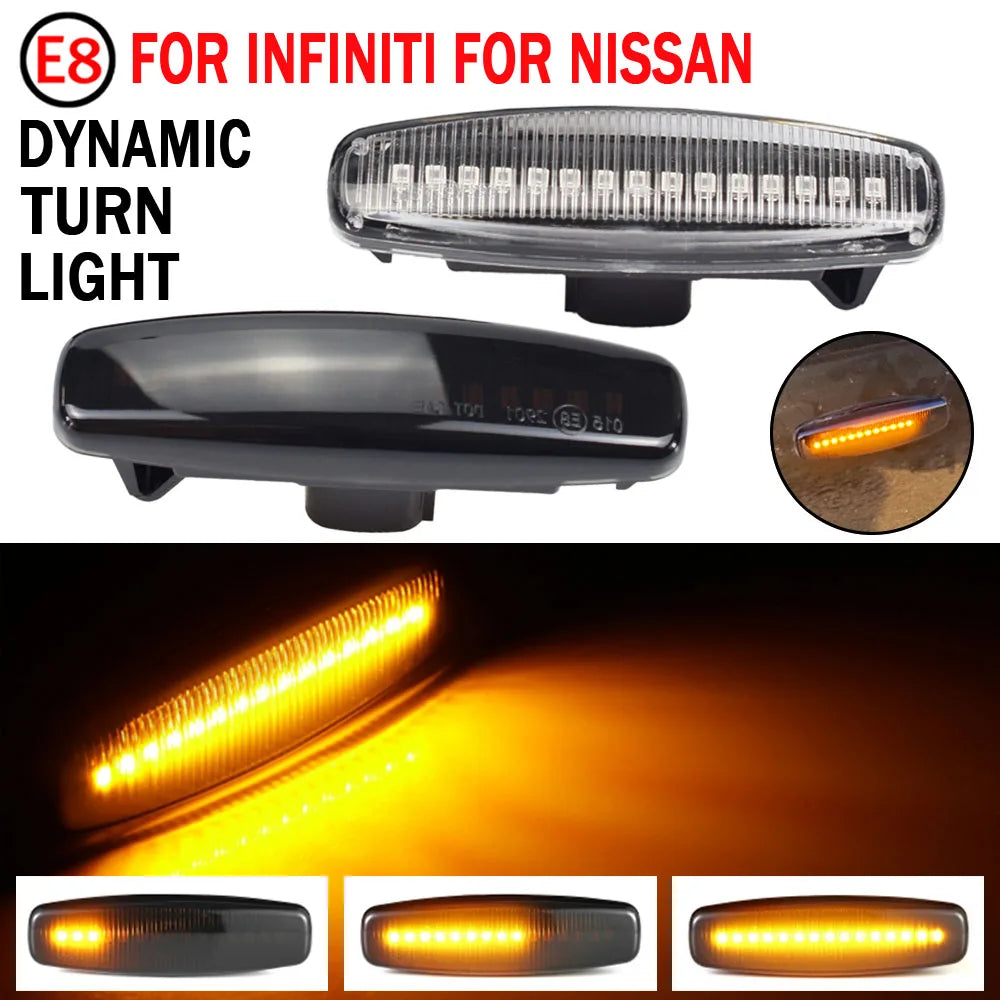 2pcs Dynamic LED Signal Lights For Infiniti EX35 EX37 FX35 FX37 FX50 G25 G35 G37 JX35 M25