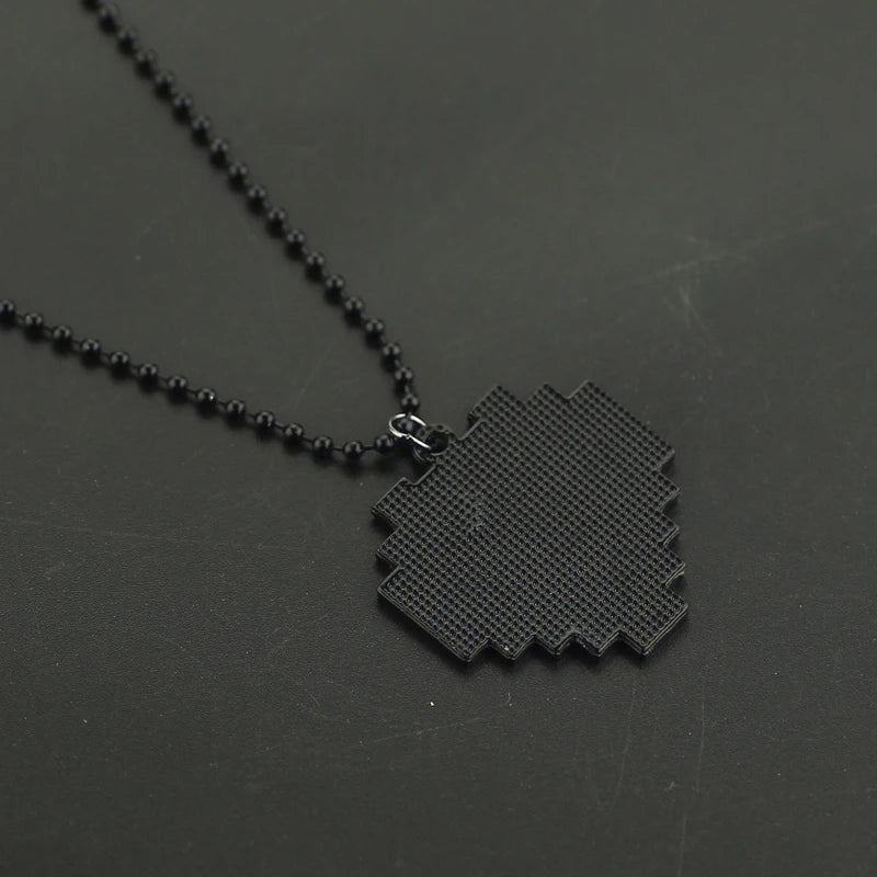 Anime Pixels Heart Necklace - Undertale cosplay of Frisk - 24cm Length red heart pendant Necklace