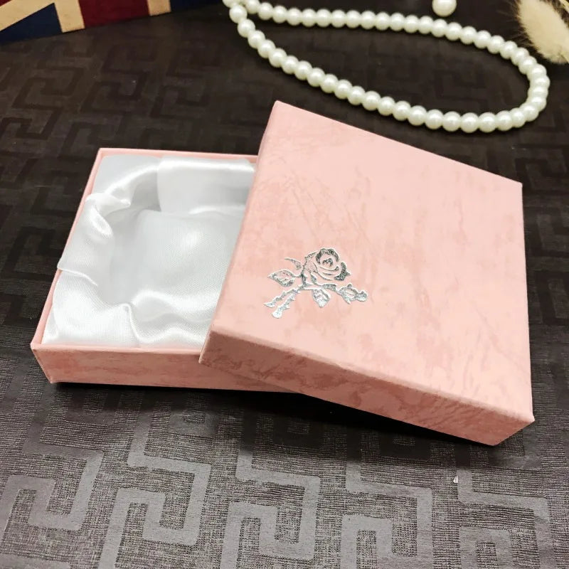Square Jewellery Packaging Box Bracelet Necklace Cardboard Gift Organizer Case