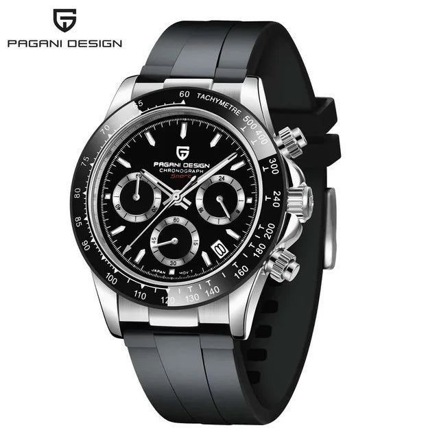 PAGANI DESIGN Men's Quartz Watches Sapphire Retro Chronograph Stainless Steel Waterproof Watch For Men's