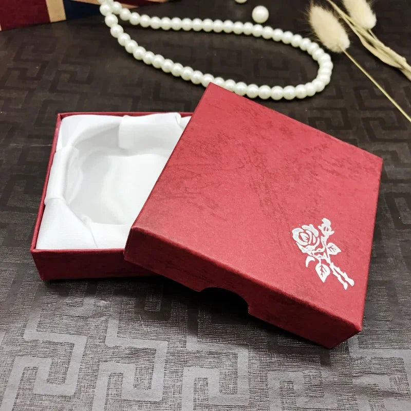 Square Jewellery Packaging Box Bracelet Necklace Cardboard Gift Organizer Case