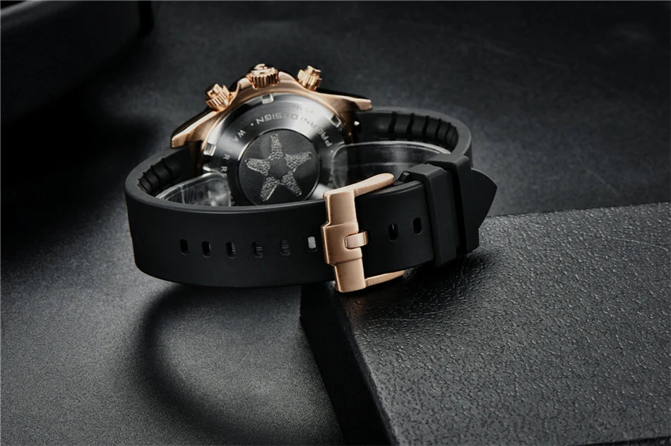 PAGANI DESIGN Men's Quartz Watches Sapphire Retro Chronograph Stainless Steel Waterproof Watch For Men's