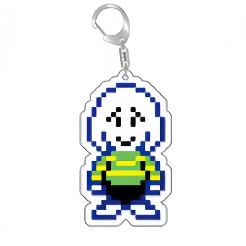 Juego Undertale Pixel llavero Cosplay Sans Flowey Papyrus Asriel colgante coche llavero bolsa accesorios dibujos animados regalo keychain