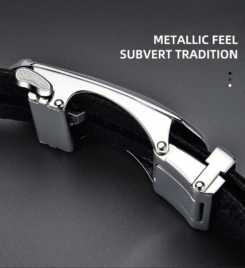 Business Alloy Automatic Buckle Belt for Men's
