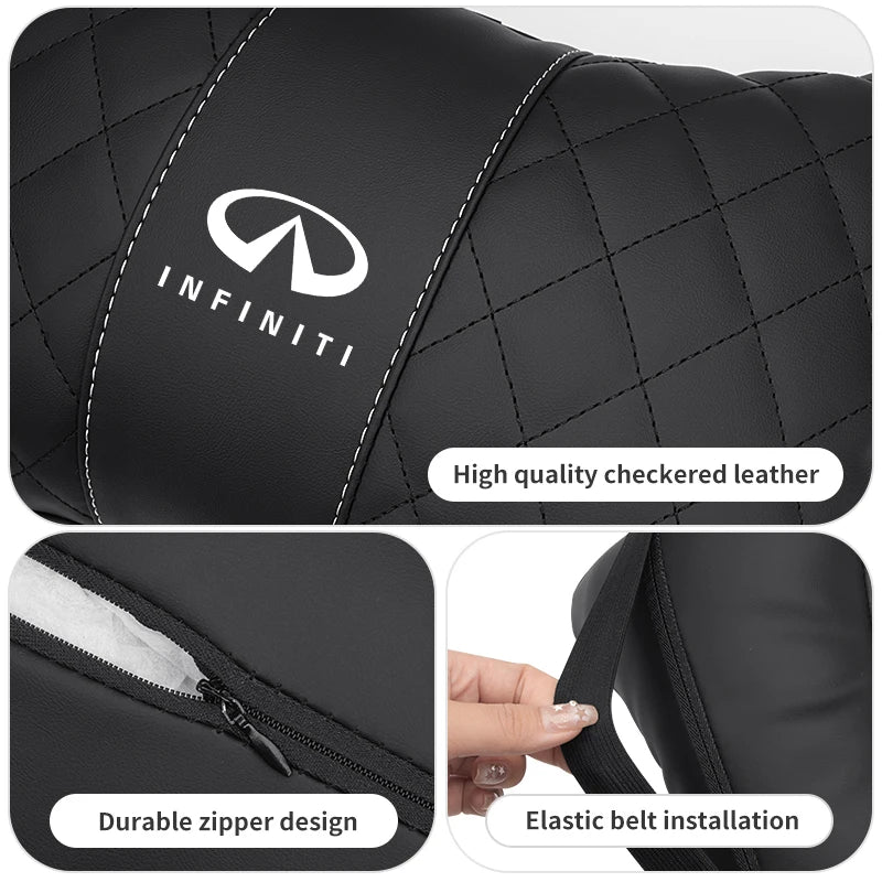 Car Headrest Neck Pillow Lumbar Support Cushion Suit Accessories For Infiniti JX35 G25 G37 FX FX37 FX50 EX35 EX25 EX37 ESQ M25