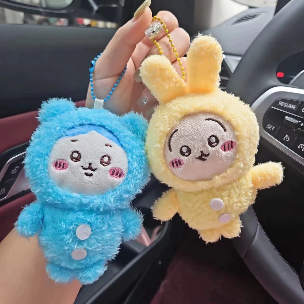 Cartoon Chiikawa Plush Keychain Charm Soft Chiikawa Key Chain Backpack Handbag Phone Pendant Anime Stuffed Toy Easter Gift