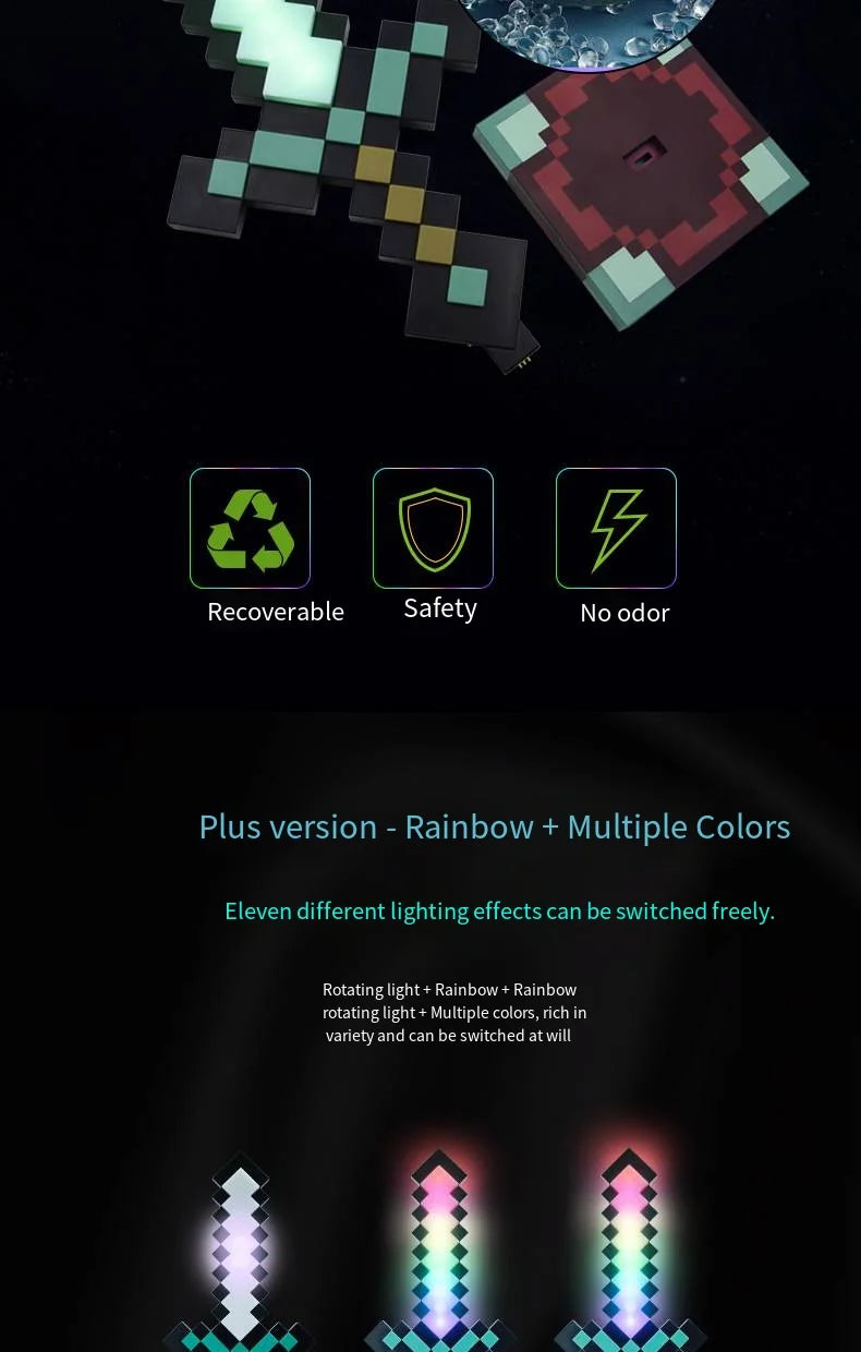 Minecraft LED sword with charging stand