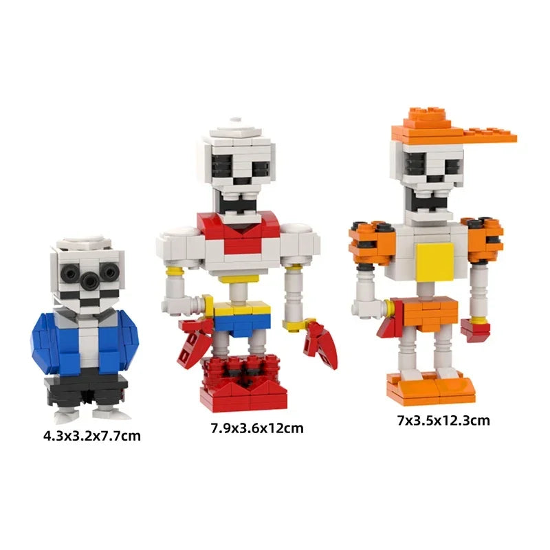 Game Character Skeleton Brothers Building Blocks MOC Undertale Sans Monster Model DIY Kids Puzzle Assembly Toy Boy Birthday Gift