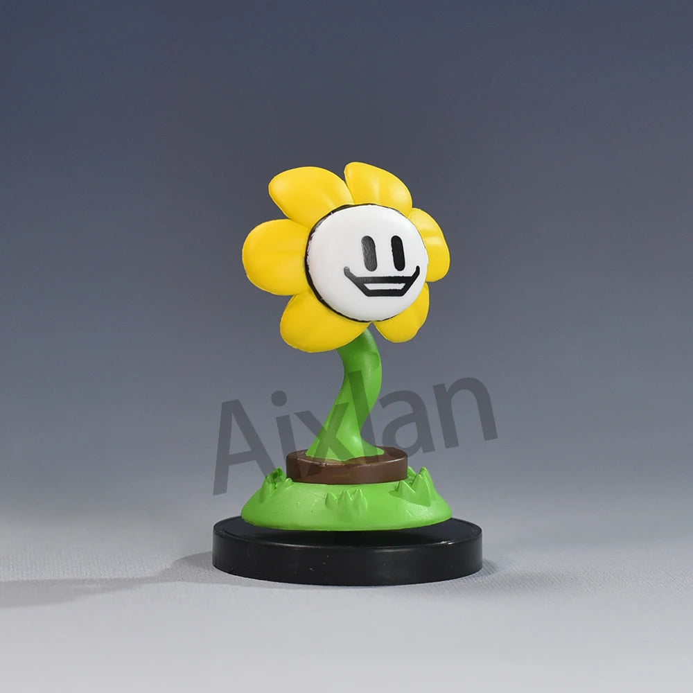 Aixlan UNDERTALE Figure Flowey Sans Q Version PVC Action Figure Amine Birthday Gift Collectible Figurine