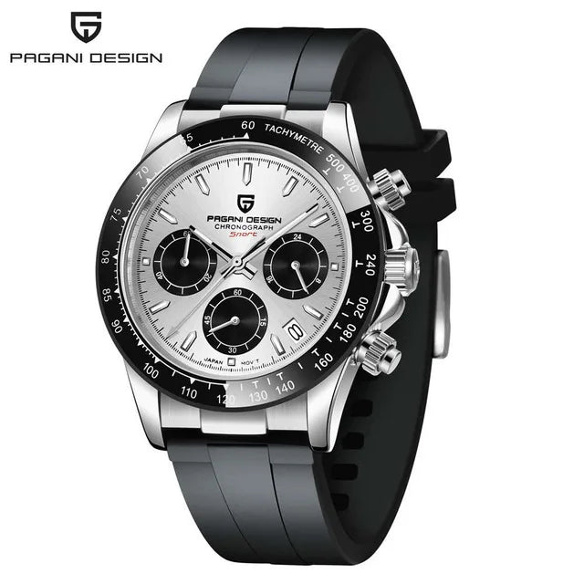 PAGANI DESIGN Men's Quartz Watches Sapphire Retro Chronograph Stainless Steel Waterproof Watch For Men's
