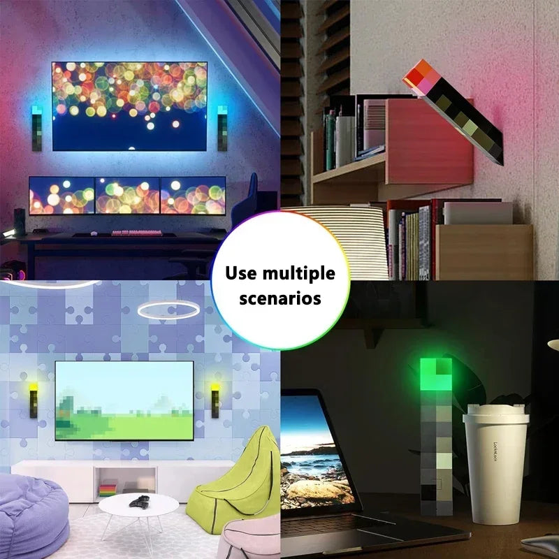 Minecraft Torch Light Brownstone LED Night Light USB Rechargeable indoor lamp