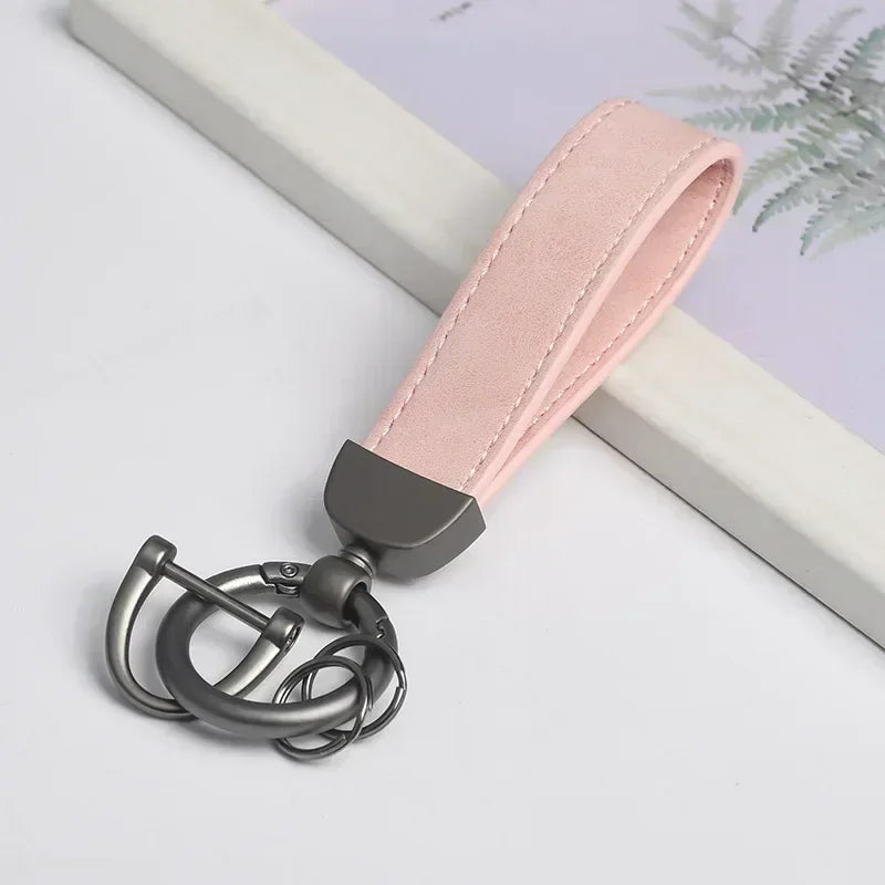 Vintage Keyring Men and Women Laser Engrave Leather Keychain