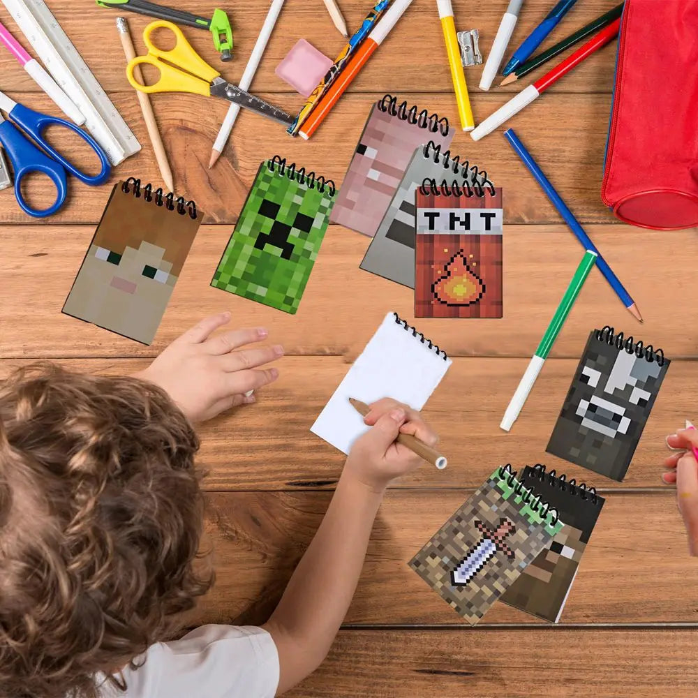 Minecraft My world new 8pcs styles coolie afraid pixel this party notepad