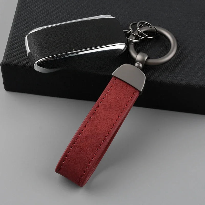 Vintage Keyring Men and Women Laser Engrave Leather Keychain