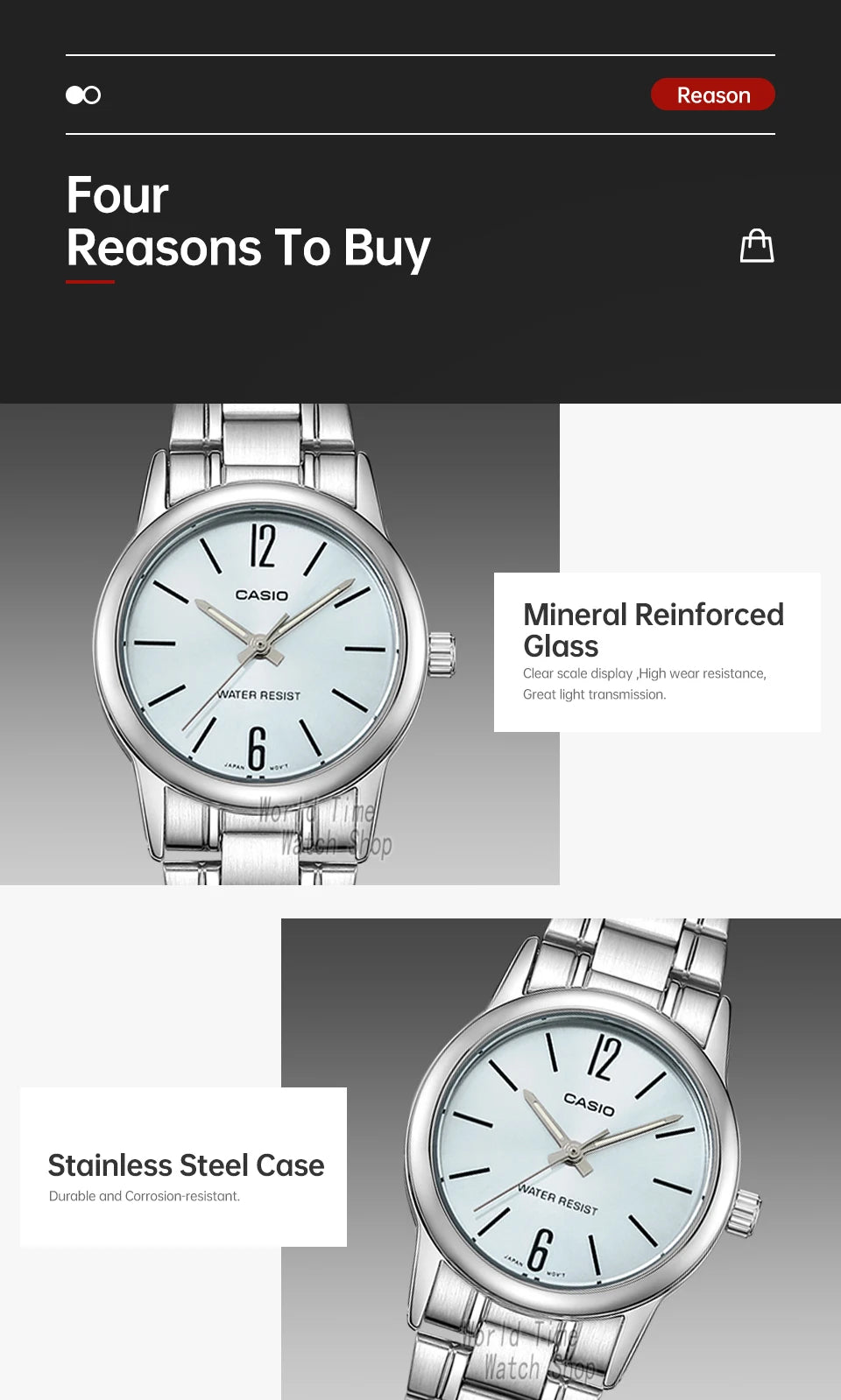 Casio women watch top brand luxury Waterproof Quartz ladies watch