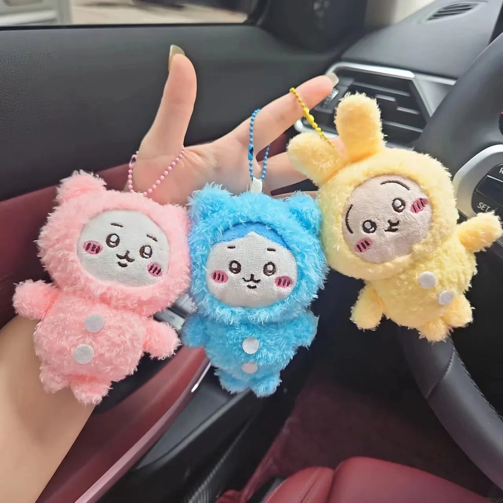 Cartoon Chiikawa Plush Keychain Charm Soft Chiikawa Key Chain Backpack Handbag Phone Pendant Anime Stuffed Toy Easter Gift