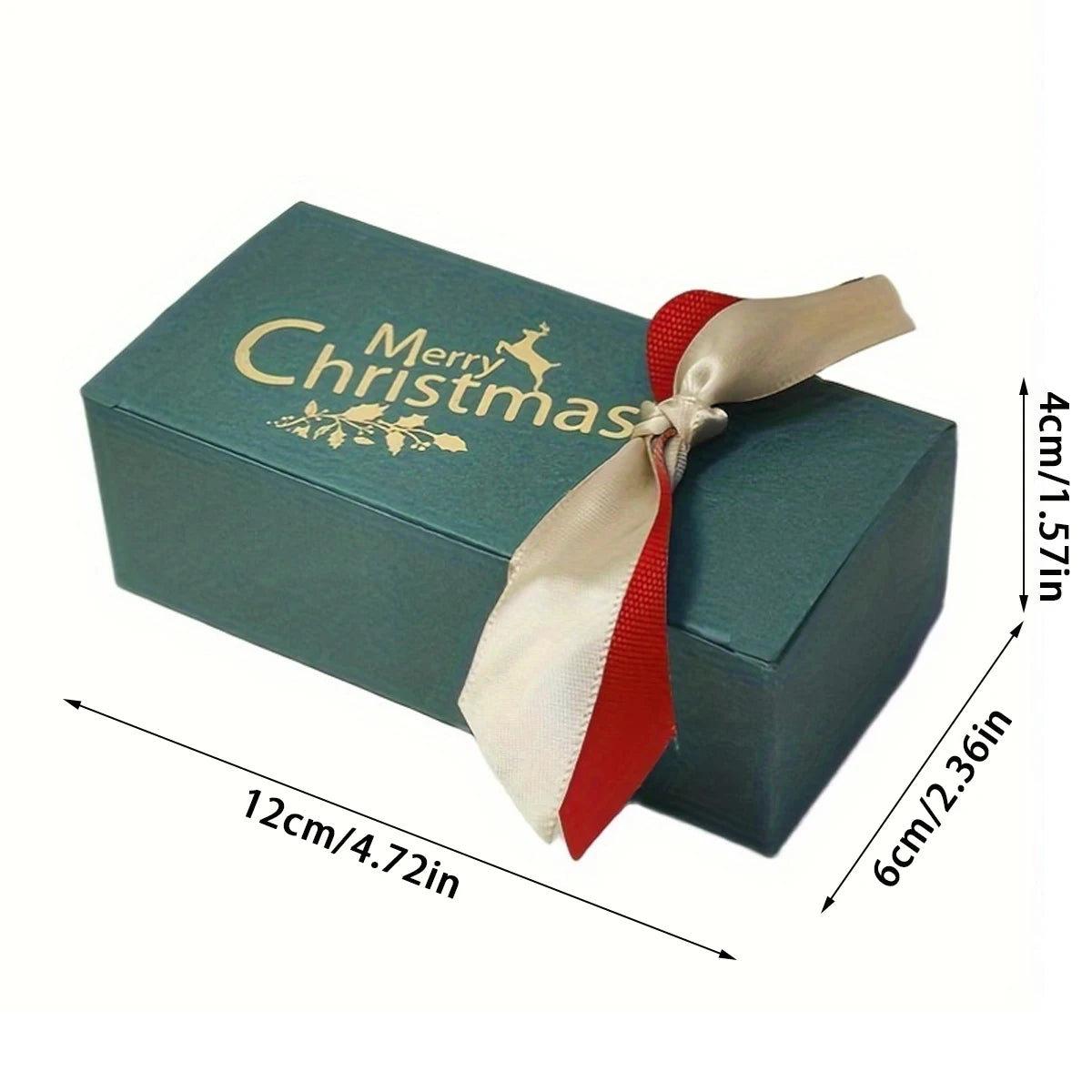 10pcs Christmas Candy Gift Boxes with Ribbon