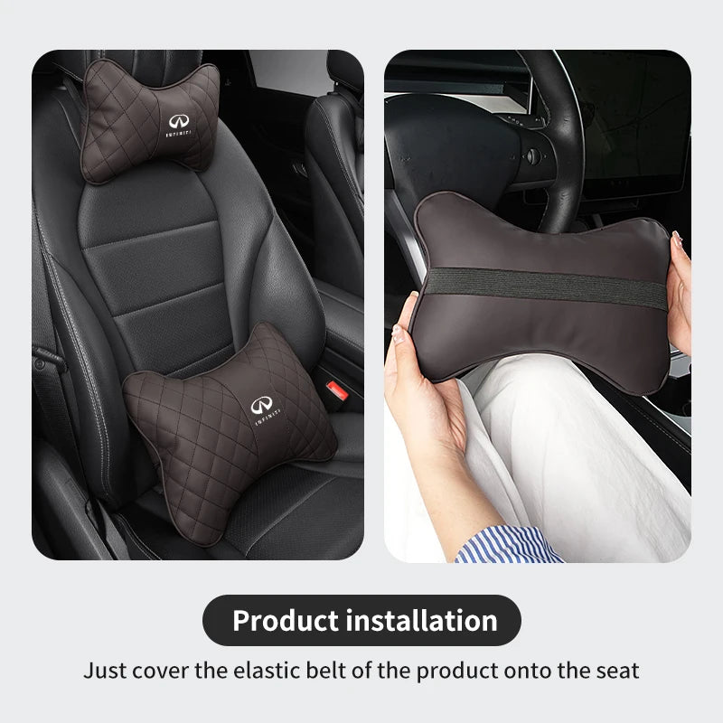 Car Headrest Neck Pillow Lumbar Support Cushion Suit Accessories For Infiniti JX35 G25 G37 FX FX37 FX50 EX35 EX25 EX37 ESQ M25