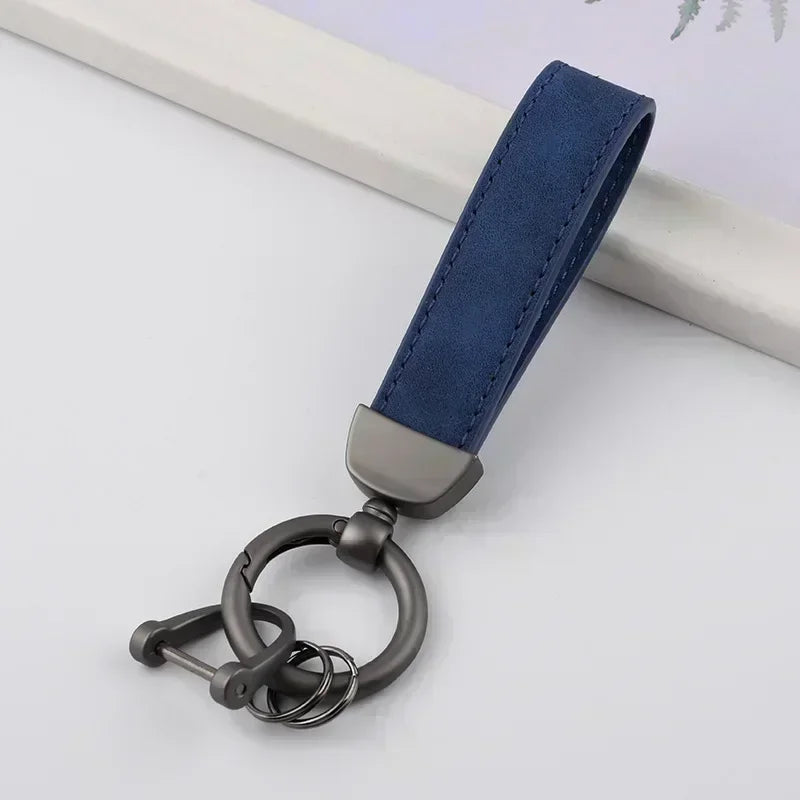 Vintage Keyring Men and Women Laser Engrave Leather Keychain