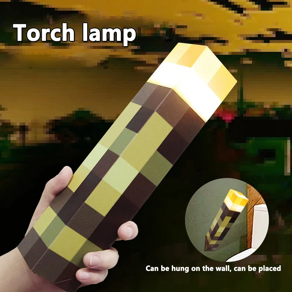 Minecraft Torch Light Brownstone LED Night Light USB Rechargeable indoor lamp