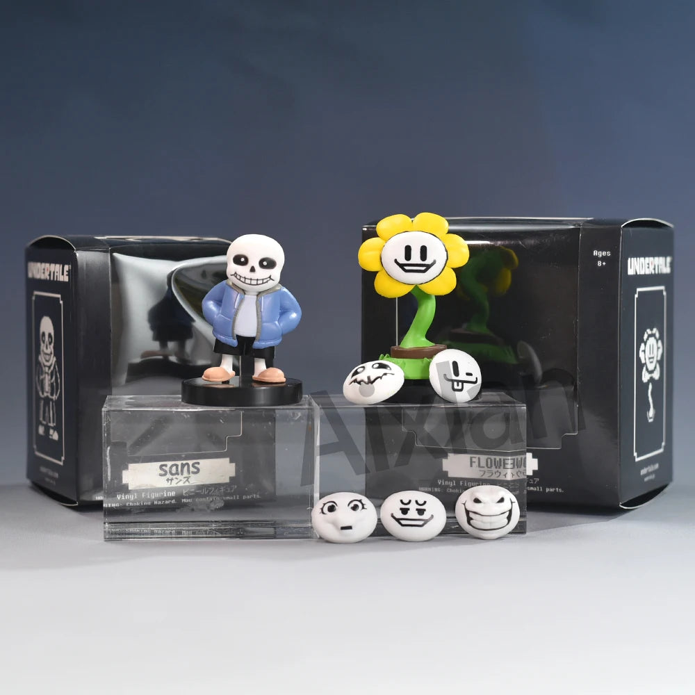 Aixlan UNDERTALE Figure Flowey Sans Q Version PVC Action Figure Amine Birthday Gift Collectible Figurine