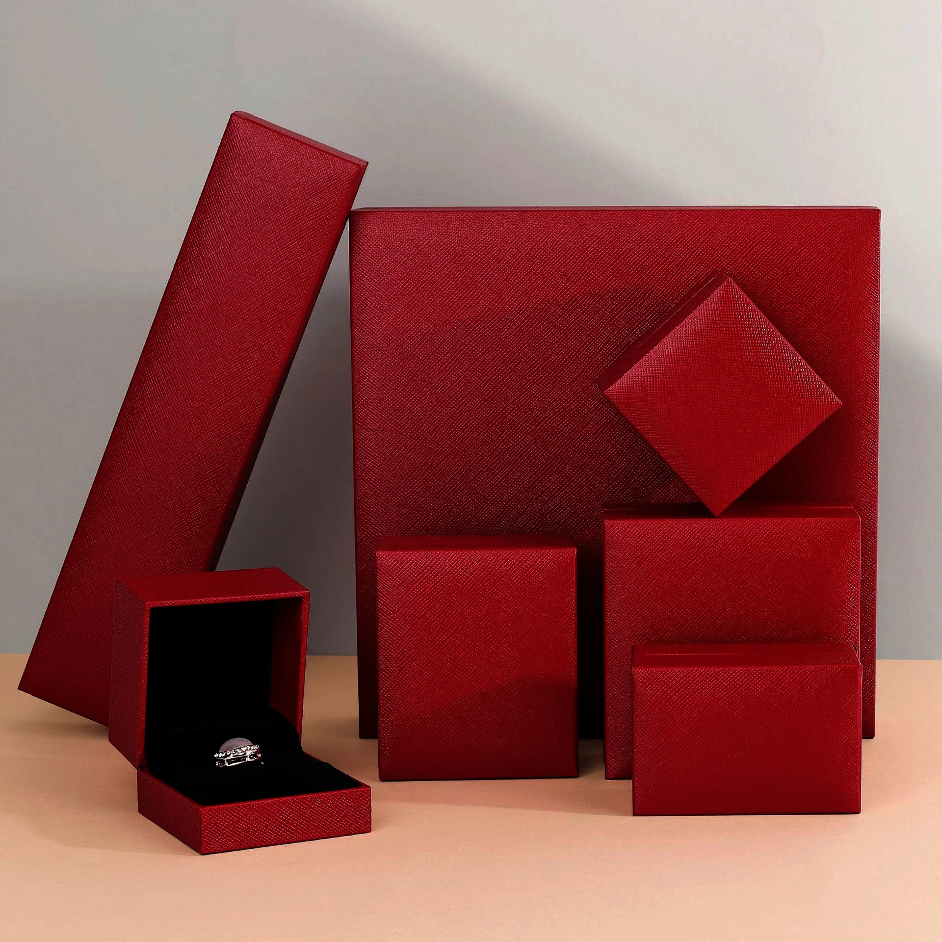 Jewelry Gift Boxes Velvet Lined for Ring Necklace Bracelet Luxury Packaging