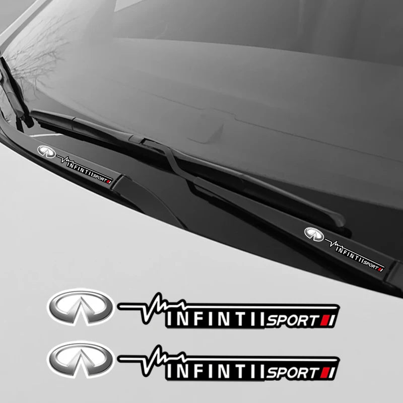 2/4Pcs Car Window Wiper Stickers Emblem Accessories For Infiniti Q50 G37 QX70 FX35 Q60 Q30 QX60 JX35 QX80 M35 FX30 QX50 M37 FX50