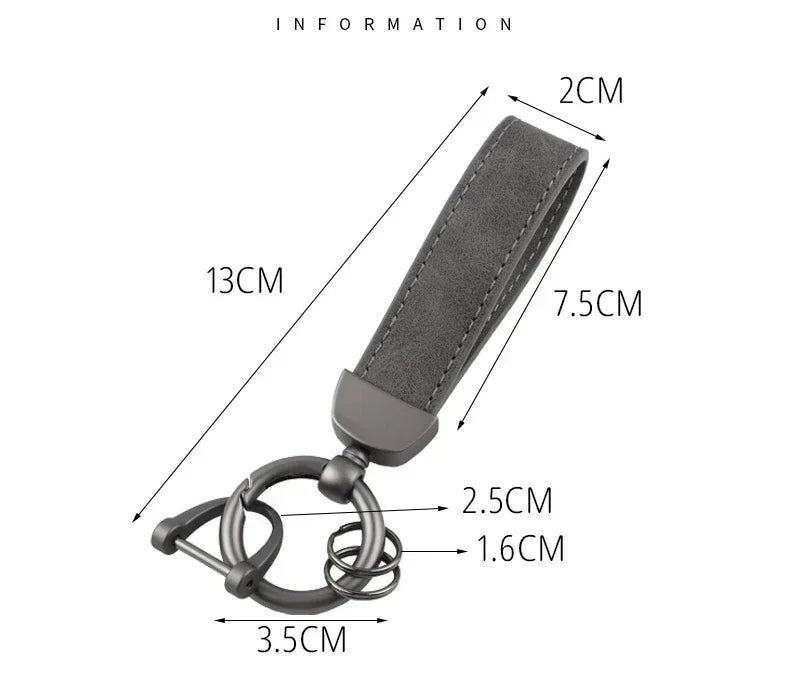 Vintage Keyring Men and Women Laser Engrave Leather Keychain