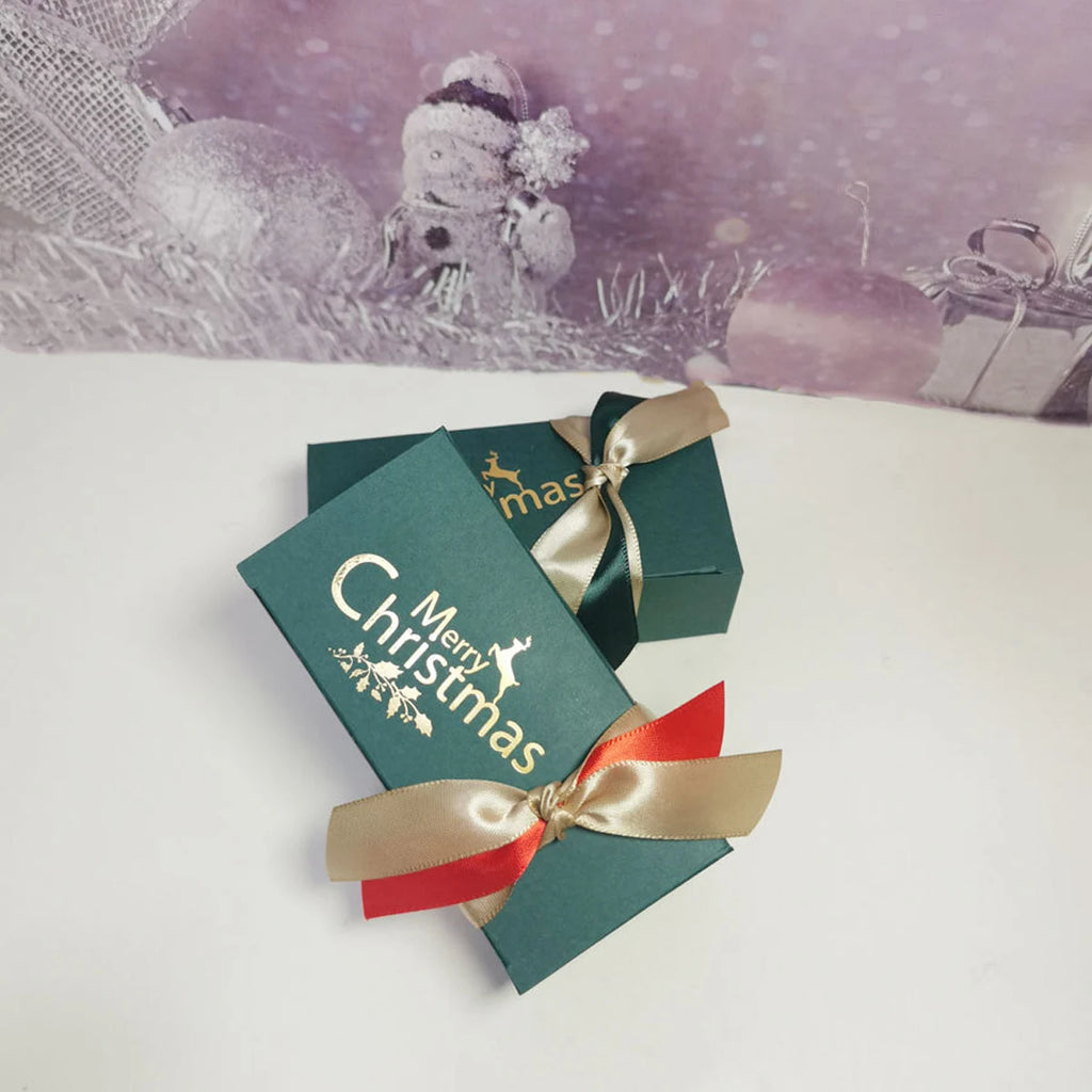10pcs Christmas Candy Gift Boxes with Ribbon