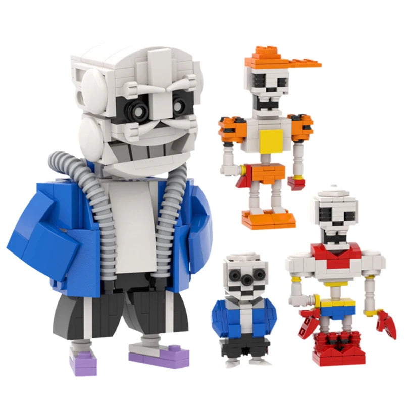 Game Character Skeleton Brothers Building Blocks MOC Undertale Sans Monster Model DIY Kids Puzzle Assembly Toy Boy Birthday Gift