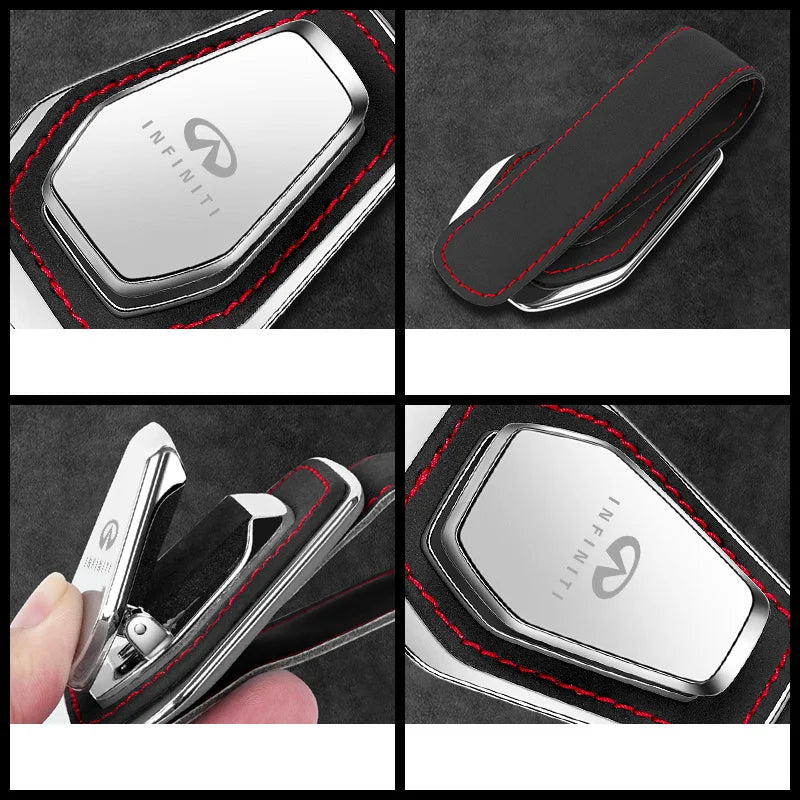1PC Car Sun Visor Glasses Storage Clip For Infiniti Q50 FX35 G37 G35 QX70 FX45 EX35 Q30 Q70L QX30 QX60 QX80 Accessory