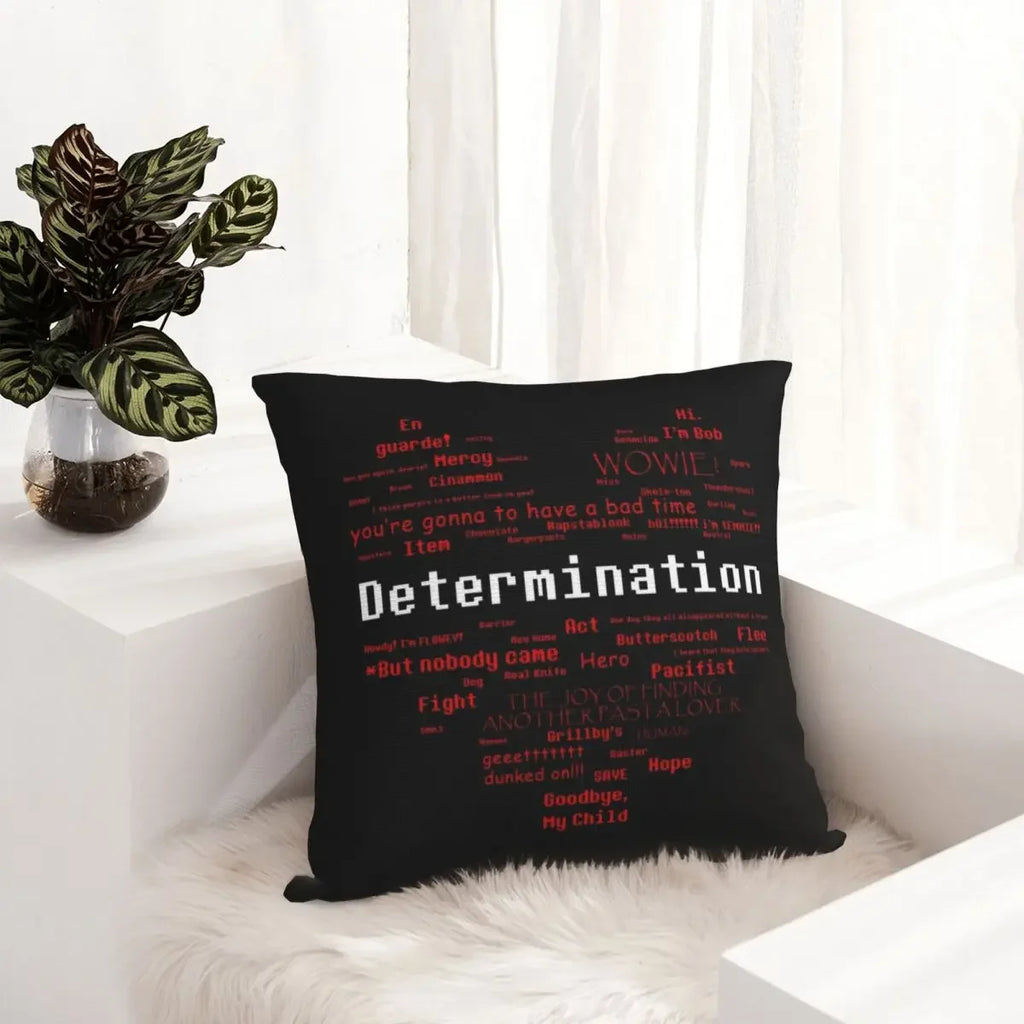 Undertale Word Heart Throw Pillow cover