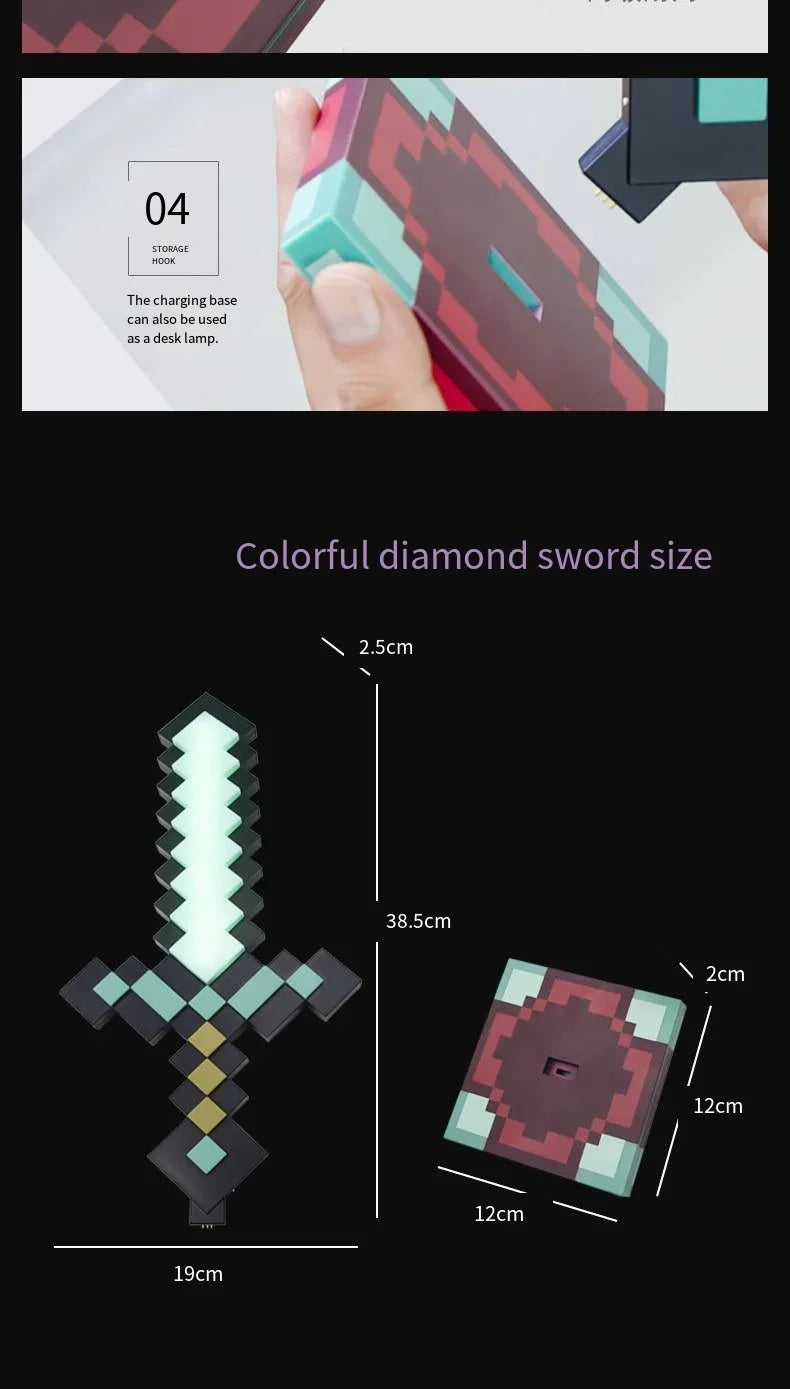 Minecraft LED sword with charging stand