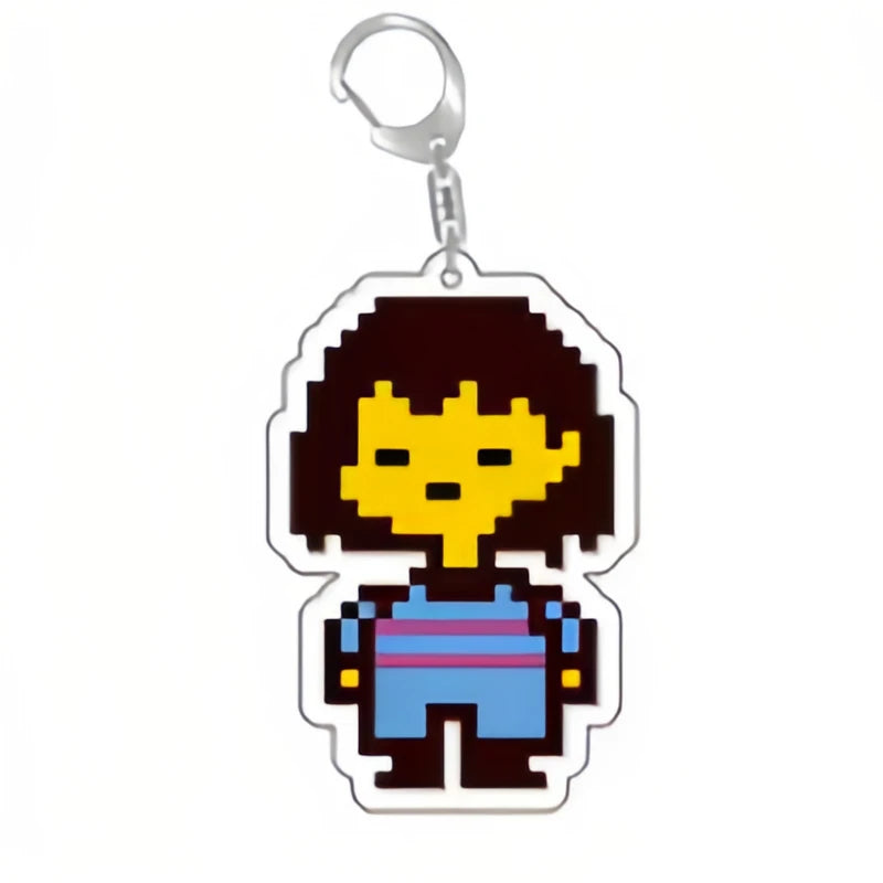 Juego Undertale Pixel llavero Cosplay Sans Flowey Papyrus Asriel colgante coche llavero bolsa accesorios dibujos animados regalo keychain