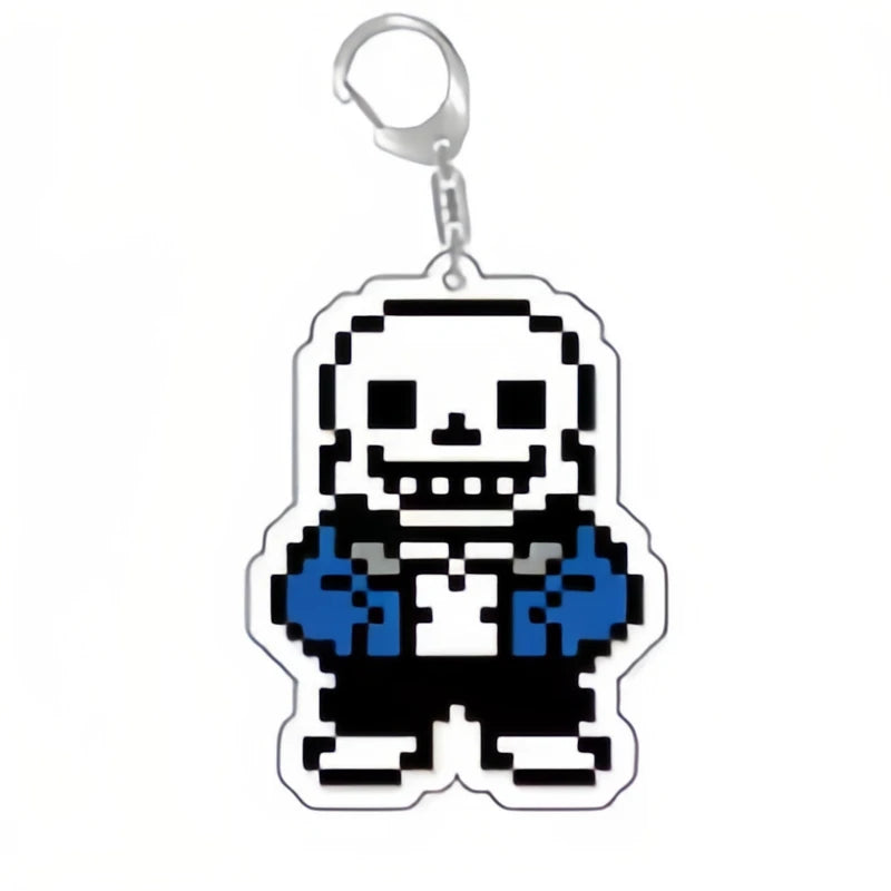 Juego Undertale Pixel llavero Cosplay Sans Flowey Papyrus Asriel colgante coche llavero bolsa accesorios dibujos animados regalo keychain