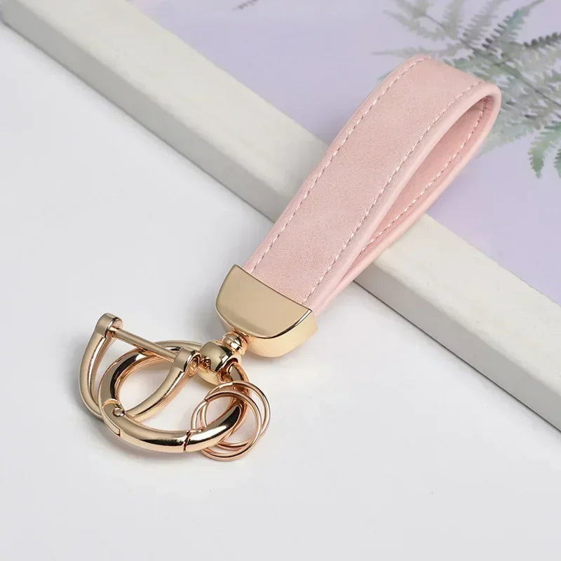 Vintage Keyring Men and Women Laser Engrave Leather Keychain