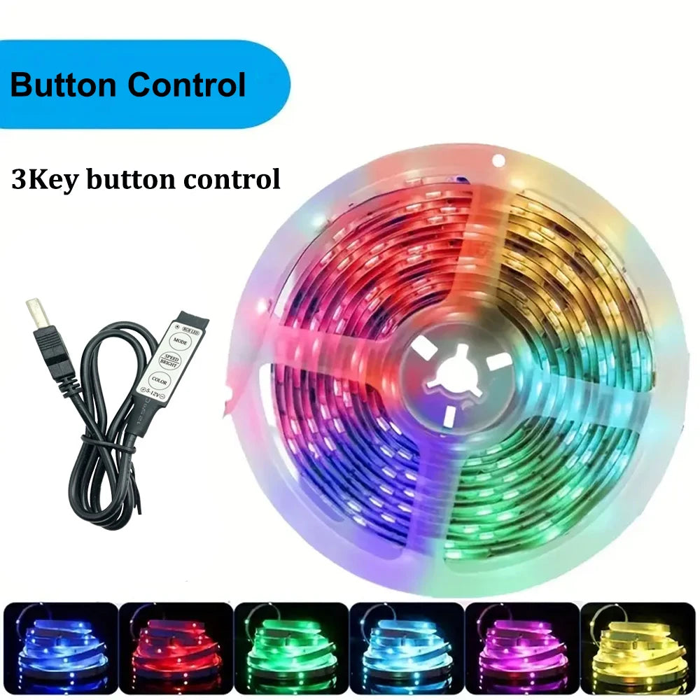 RGB USB LED Strip APP Control with 44 Key Remote Control Music Sync Suitable for Living Room, Kitchen, Esports Decoration Night
