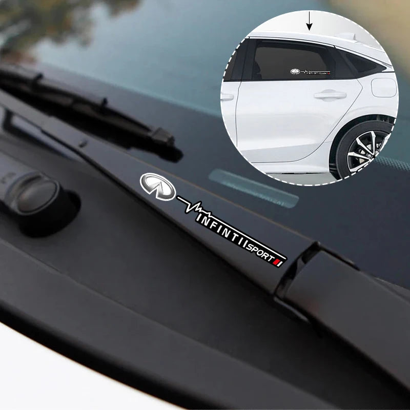 2/4Pcs Car Window Wiper Stickers Emblem Accessories For Infiniti Q50 G37 QX70 FX35 Q60 Q30 QX60 JX35 QX80 M35 FX30 QX50 M37 FX50