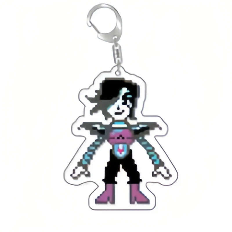 Juego Undertale Pixel llavero Cosplay Sans Flowey Papyrus Asriel colgante coche llavero bolsa accesorios dibujos animados regalo keychain