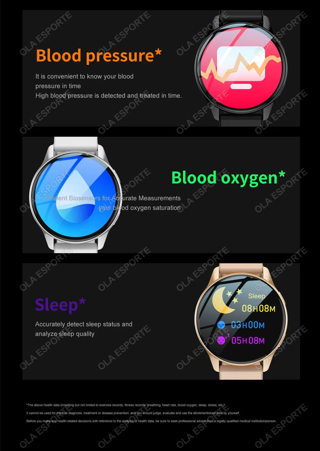 Women Smart-Watch Bluetooth connectivity, Waterproof, Heart Rate monitor