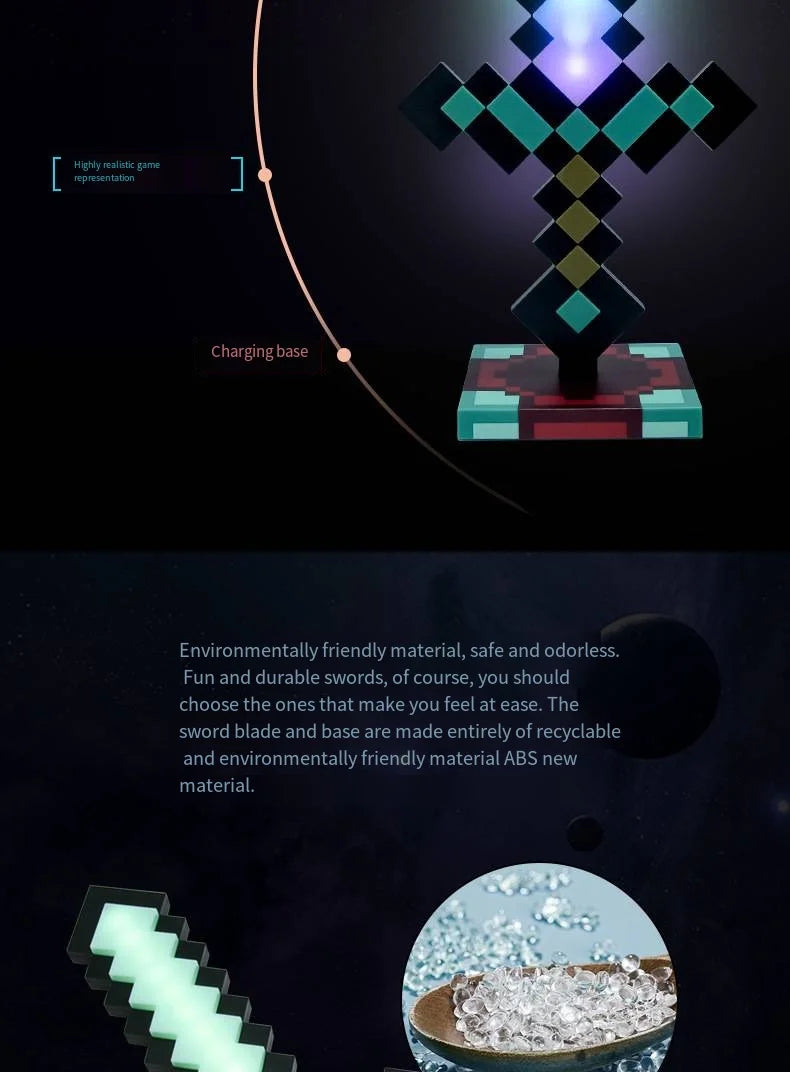 Minecraft LED sword with charging stand