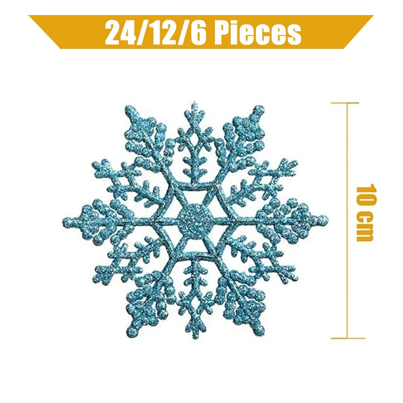 Pack Of 24/12/6 Pieces Snowflakes For Christmas Tree Decoration