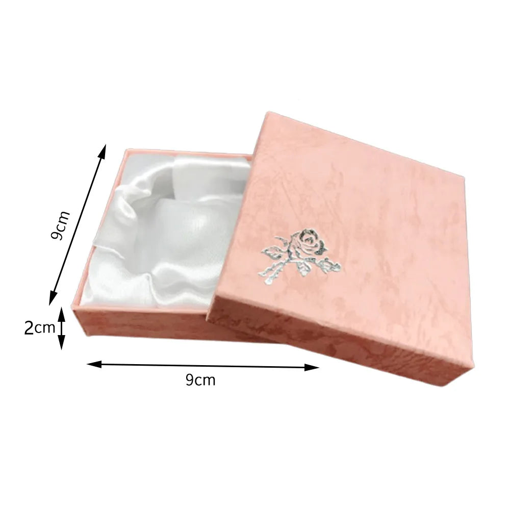 Square Jewellery Packaging Box Bracelet Necklace Cardboard Gift Organizer Case